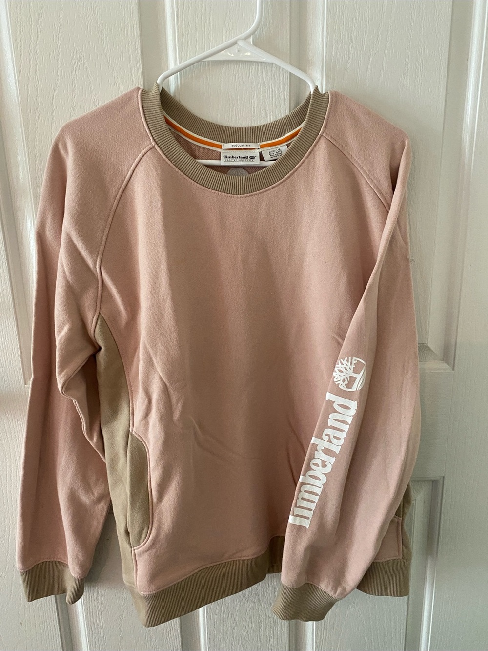 Timberland Dusty Pink Crewneck Sweatshirt with Tan Trim